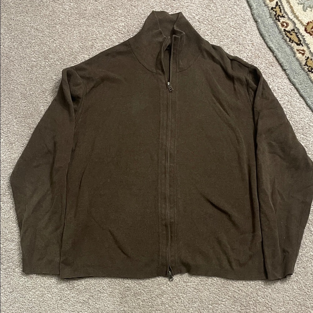 Nautica Men's Zip Up Brown Sweater